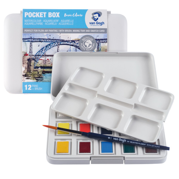 Royal Talens – Van Gogh Pocket Box mit 12 ½ Näpfchen Allgemeine Farbauswahl